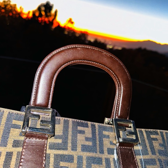 Fendi: Zucca Tobacco FF Handle Tote - Picture 8 of 16